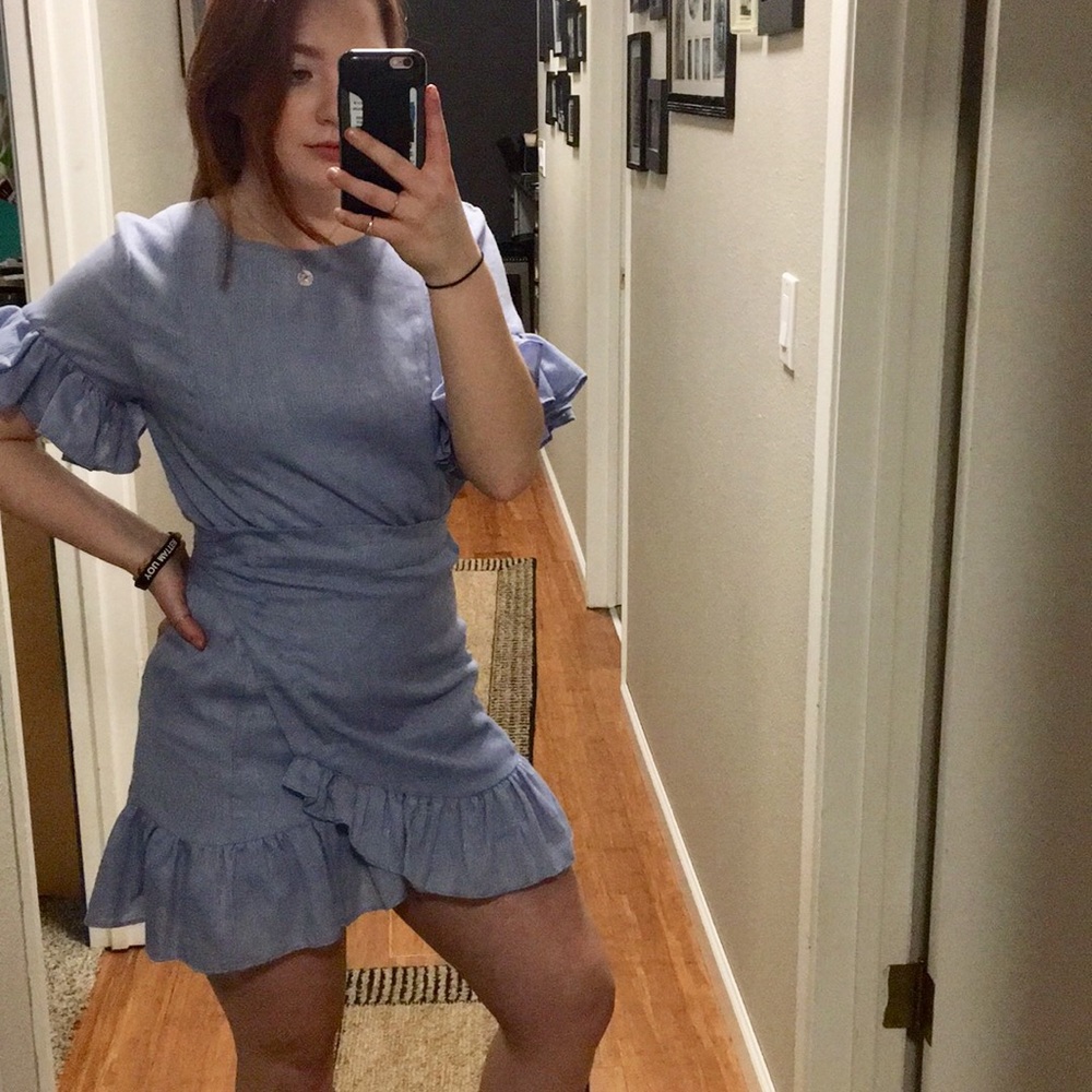 MAHINA ruffle wrap dress